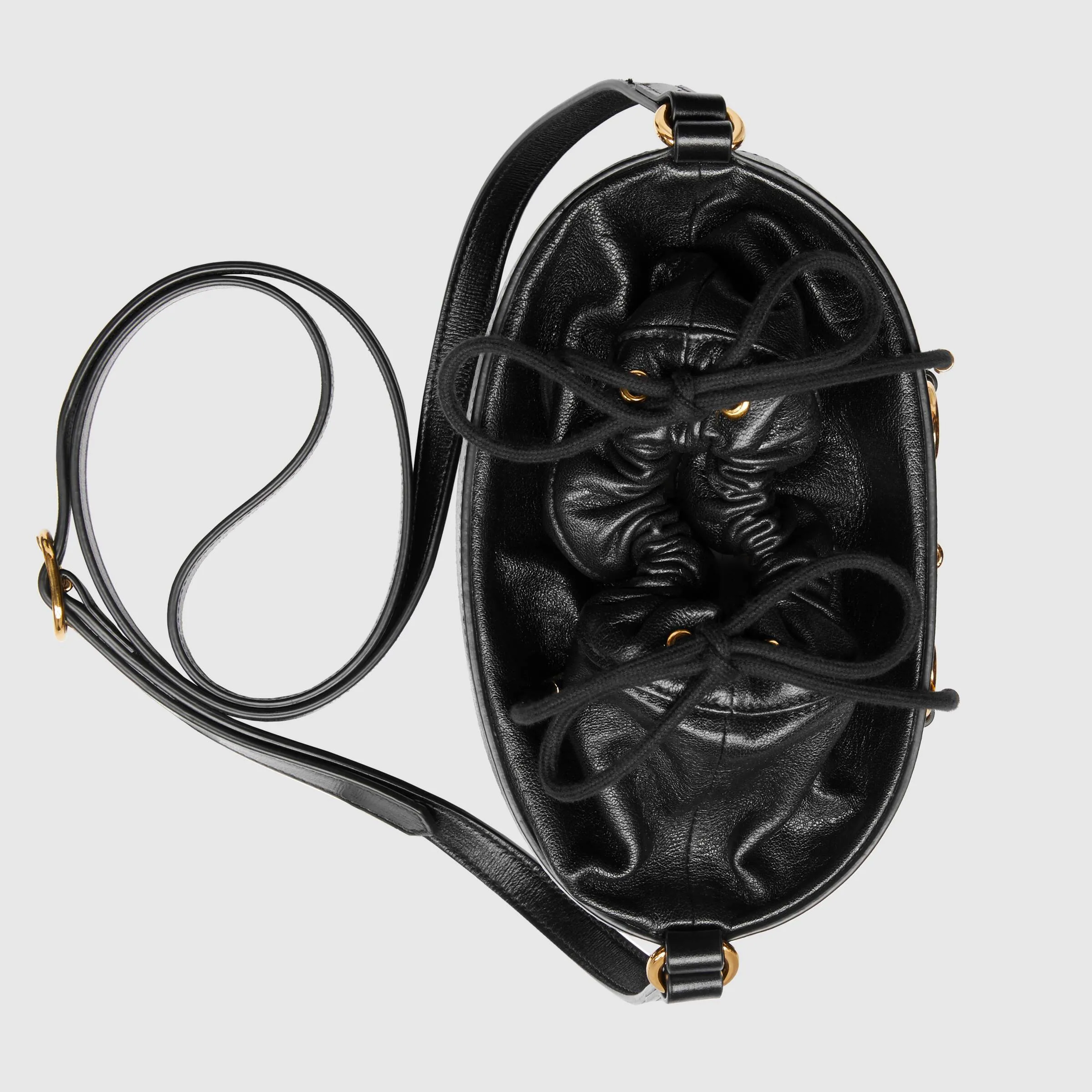 Gucci 1955 Horsebit Bucket Bag Black