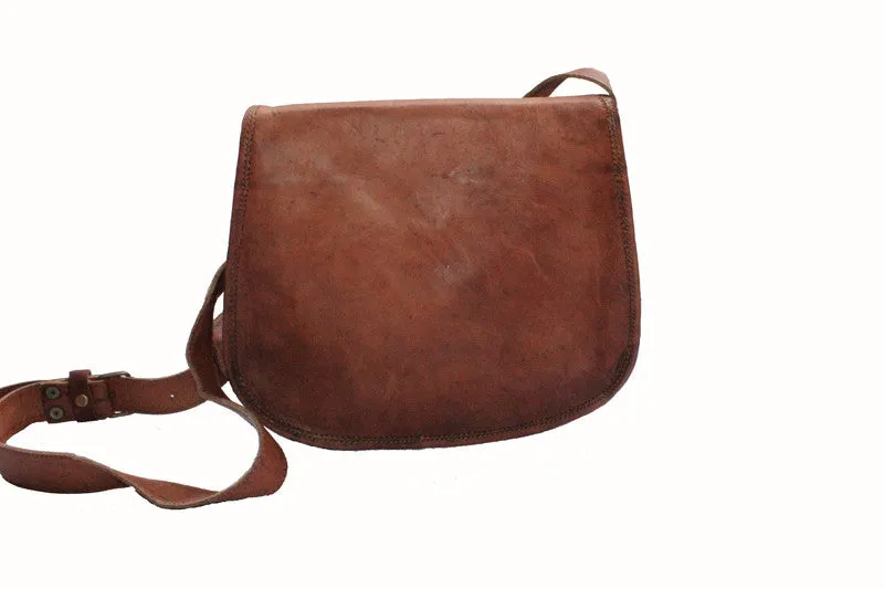 Handmade Leather Crossbody Bag 11"