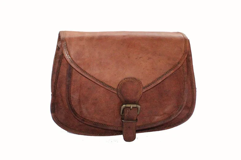 Handmade Leather Crossbody Bag 11"