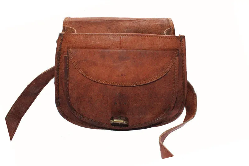 Handmade Leather Crossbody Bag 11"