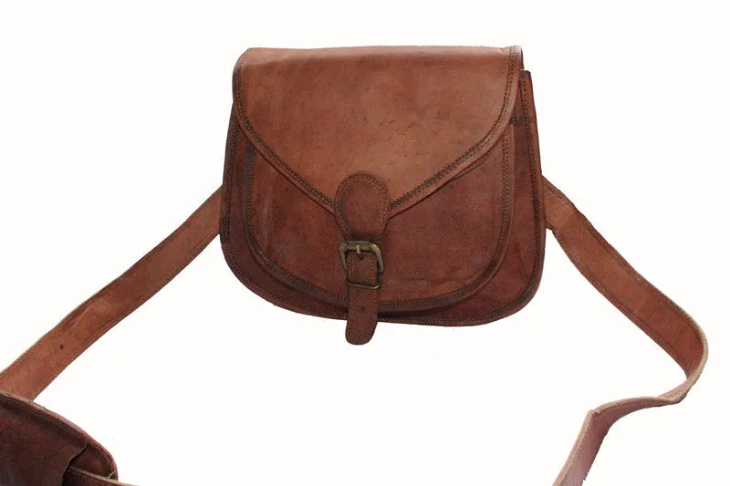 Handmade Leather Crossbody Bag 11"