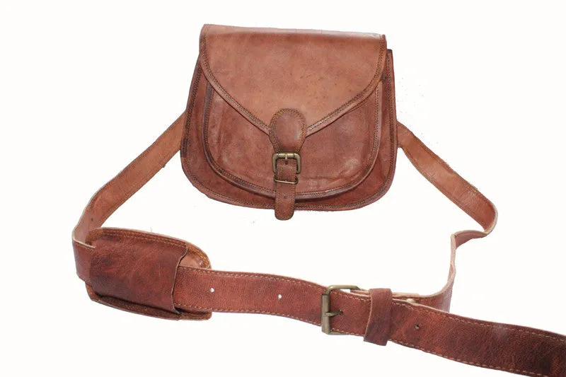 Handmade Leather Crossbody Bag 11"