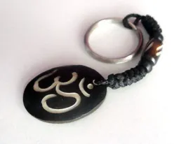 Hindu Om Bone Keychain