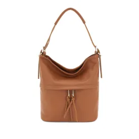 Italian Designer Leather Bucket Bag with Tassel- Swolit Lusso- Dark Tan