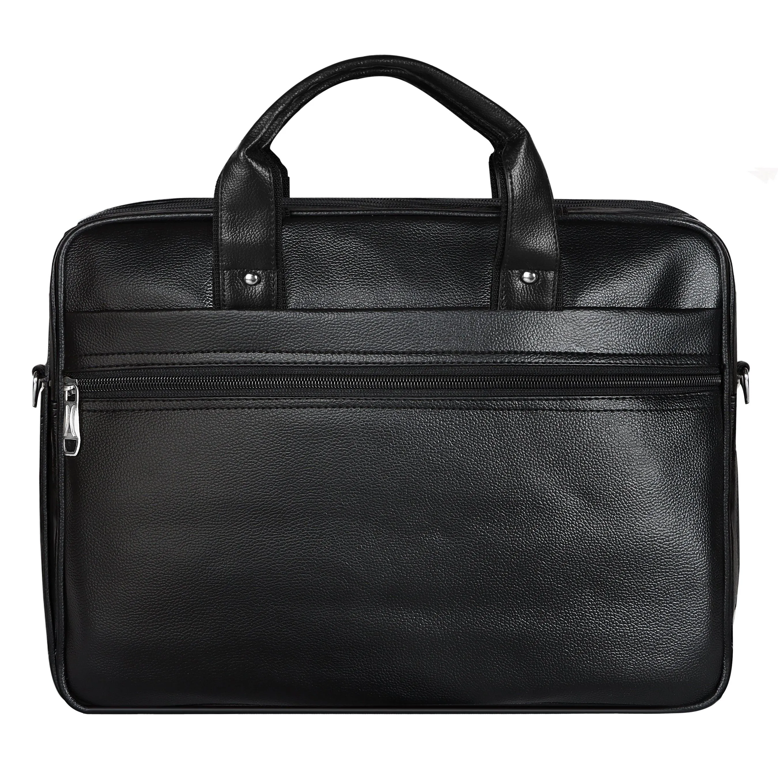 Jaxer Black Leather Laptop Messenger Bag for Men - JXRMB007