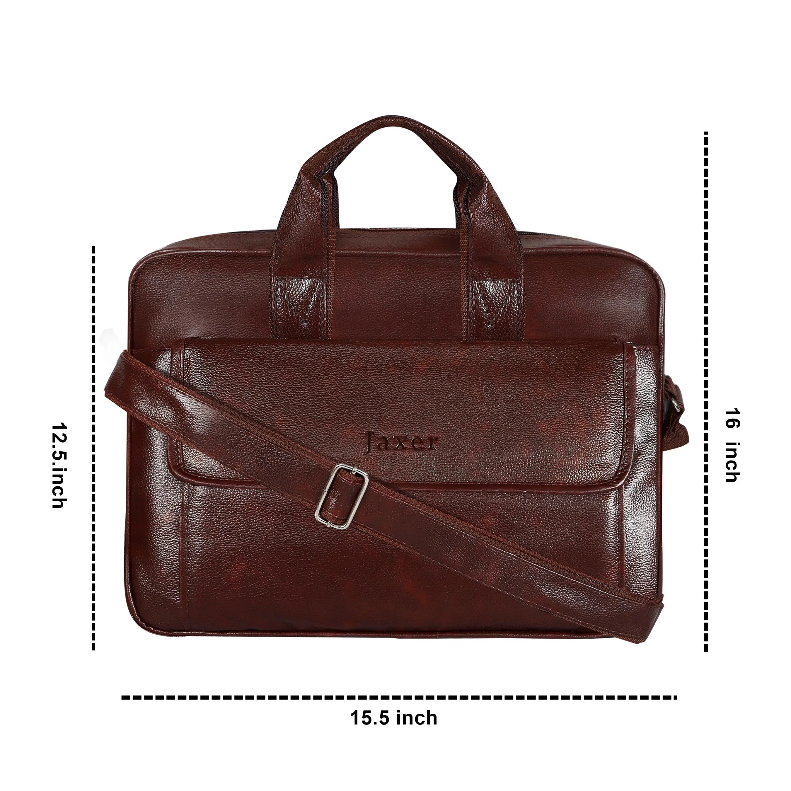 Jaxer Brown Leather Laptop Messenger Bag for Men - JXRMB020