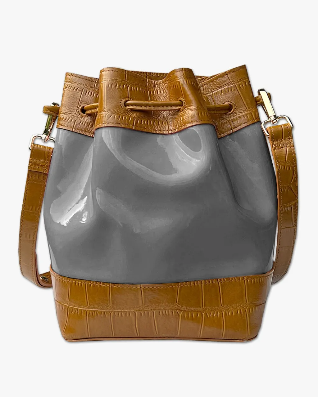 JELLY BUCKET BAG | CARAMEL & SILVER