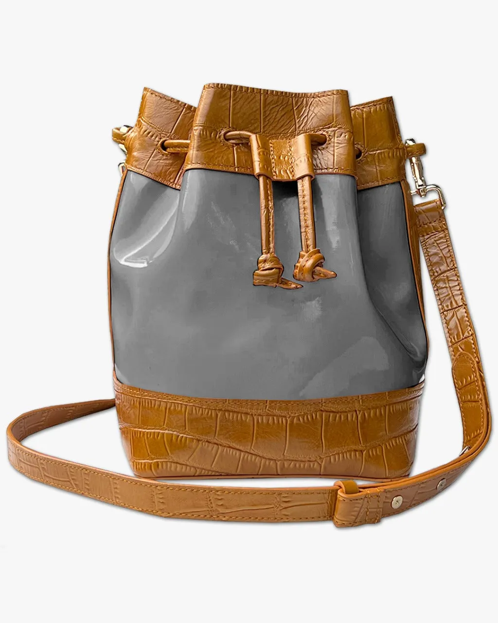 JELLY BUCKET BAG | CARAMEL & SILVER