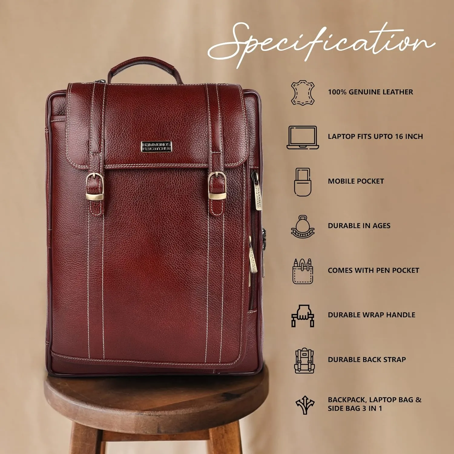 Laptop Bag for Men - Genuine Leather Office Bag - Fits upto 16 Inch Laptop/MacBook - Messenger Bag