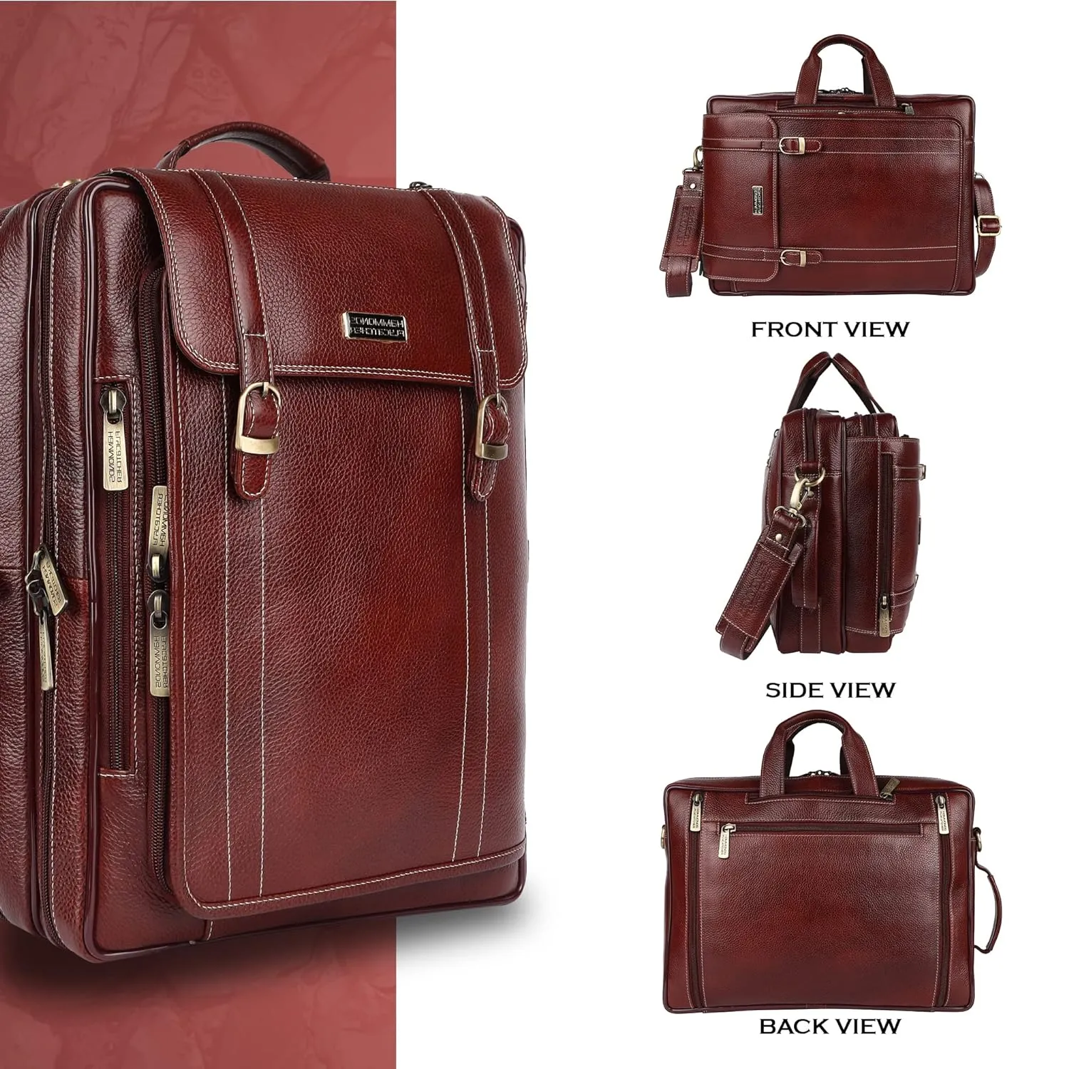 Laptop Bag for Men - Genuine Leather Office Bag - Fits upto 16 Inch Laptop/MacBook - Messenger Bag