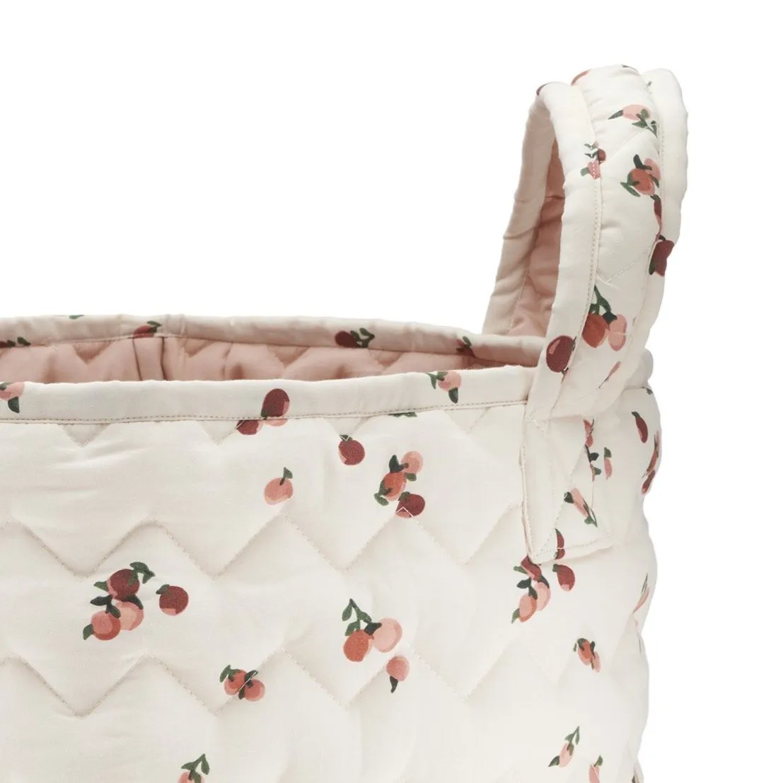 Large Quilted Reversible Storage Basket (Peaches)