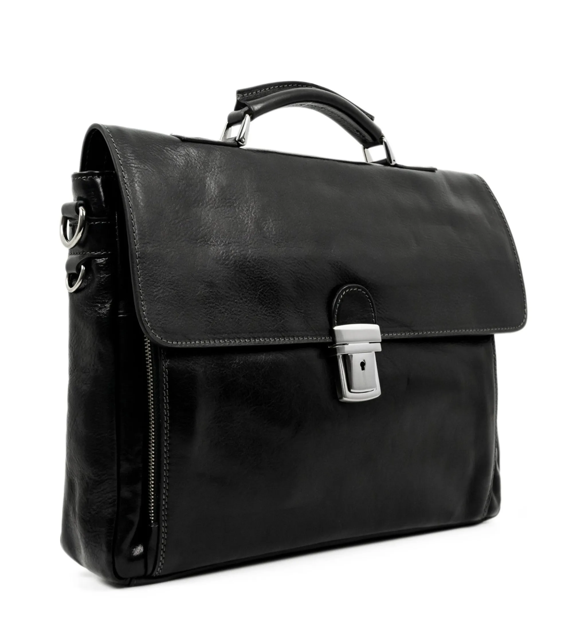 Leather Briefcase Laptop Bag  - In Cold Blood