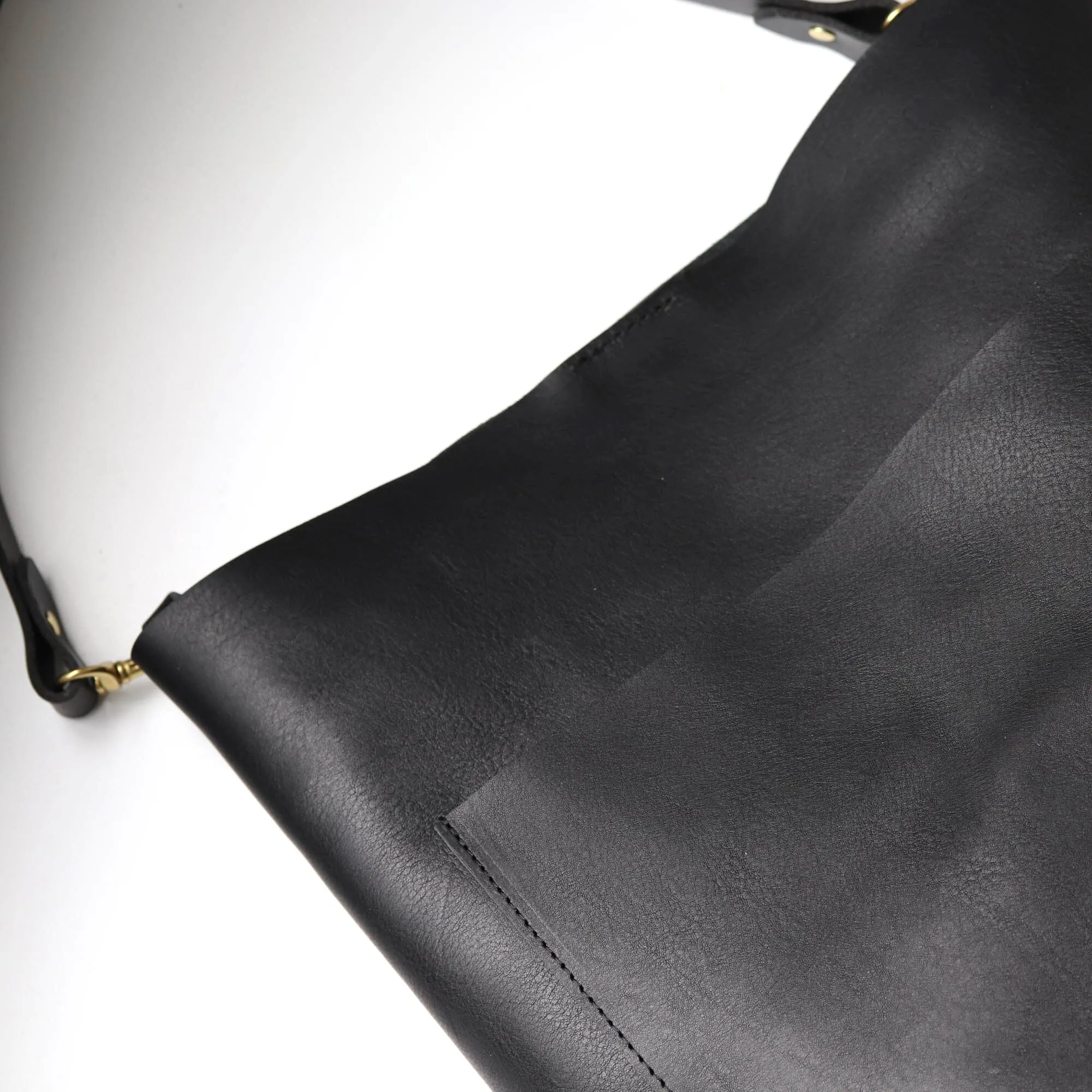 Leather Day Bag - Black Pebble