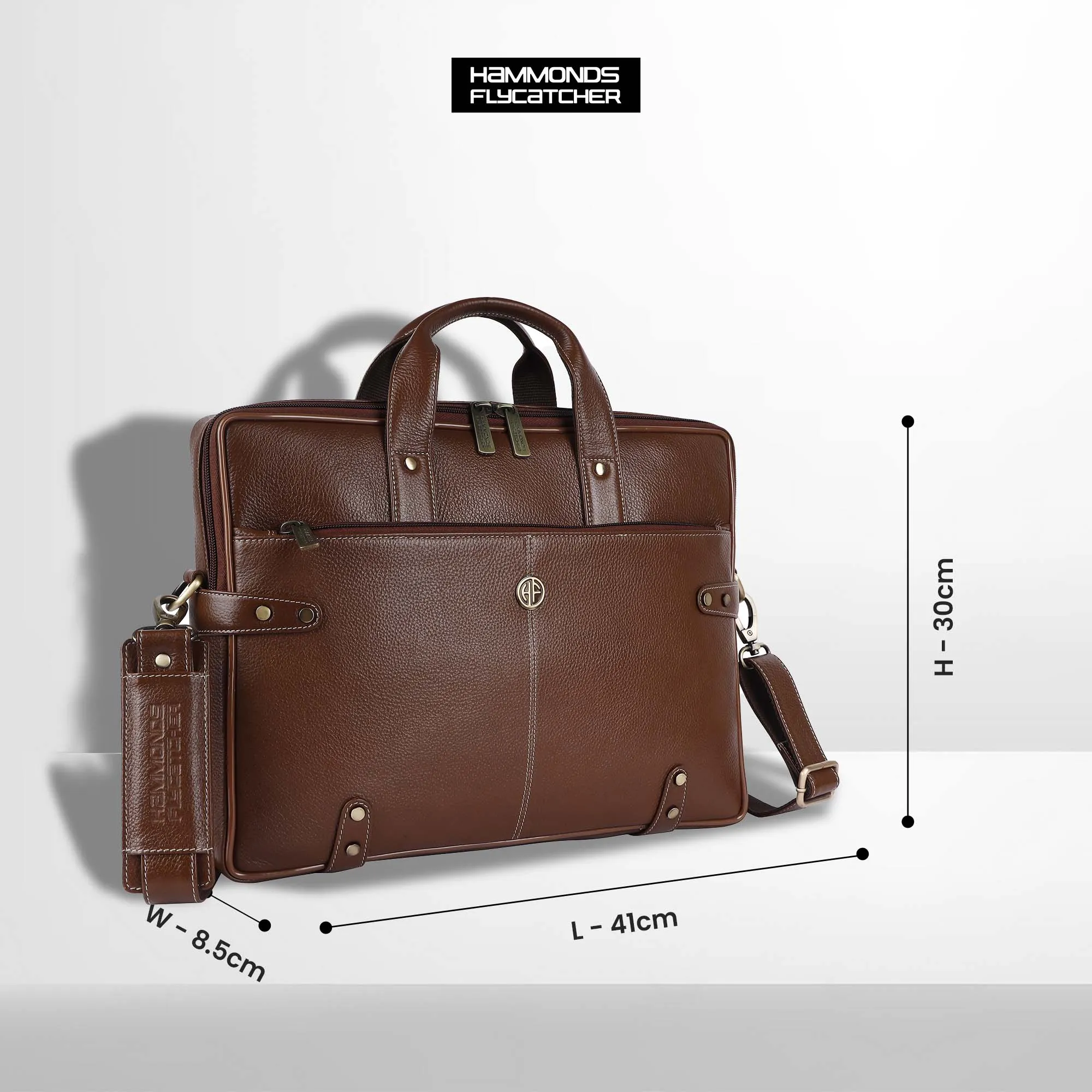 Leather Laptop Bag for Men - Fits Upto 16 Inch Laptop/MacBook - Premium Office Bag with 1 Year Warranty