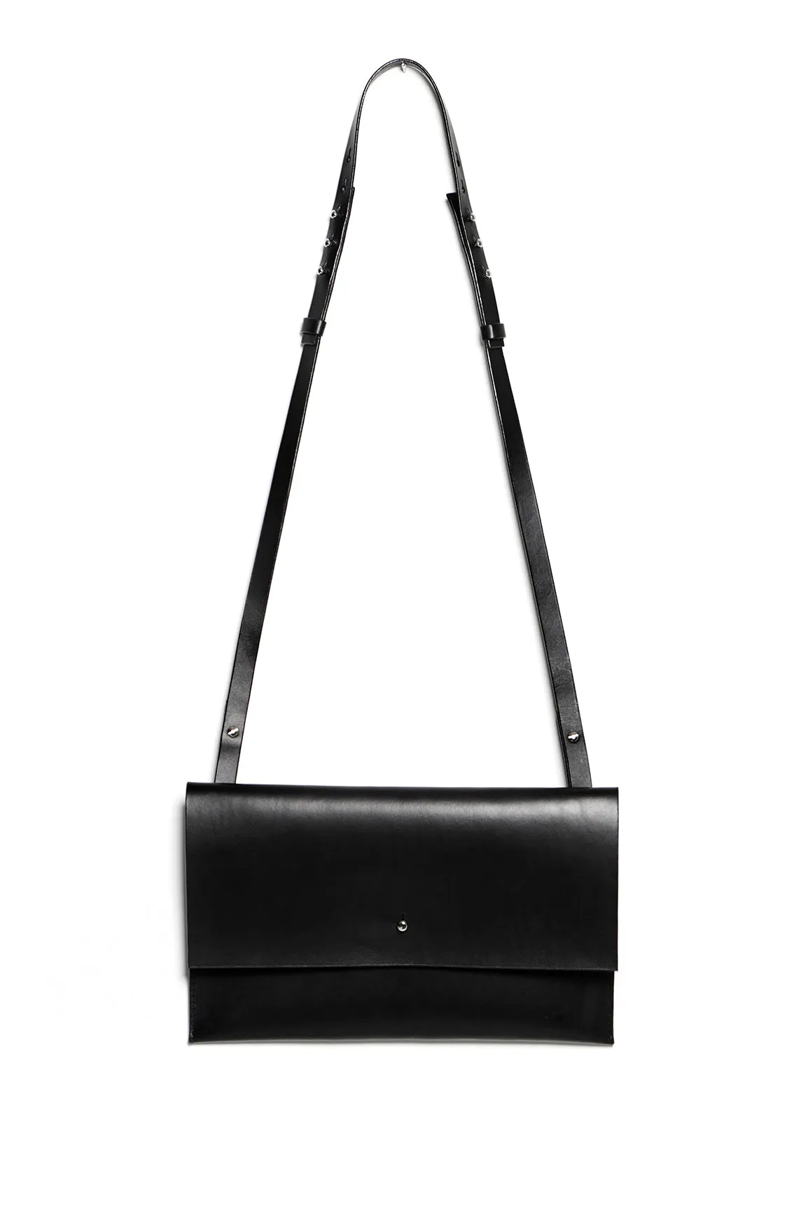 Leather shoulder bag: RIGMOR MEGA (black)