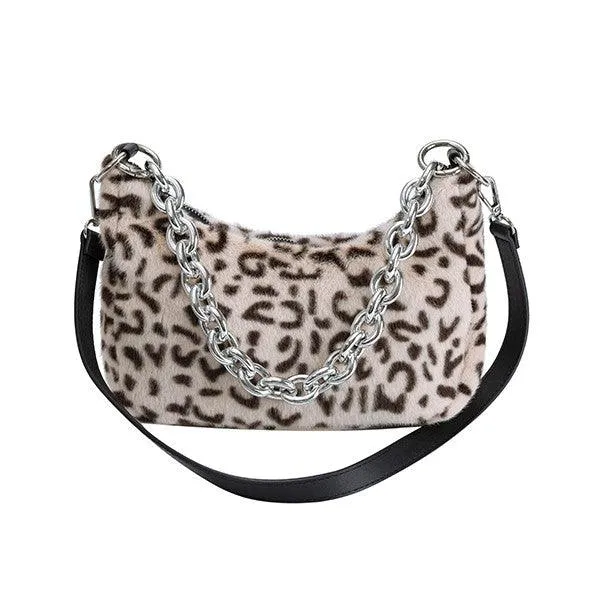 Leopard Print Plush Bag