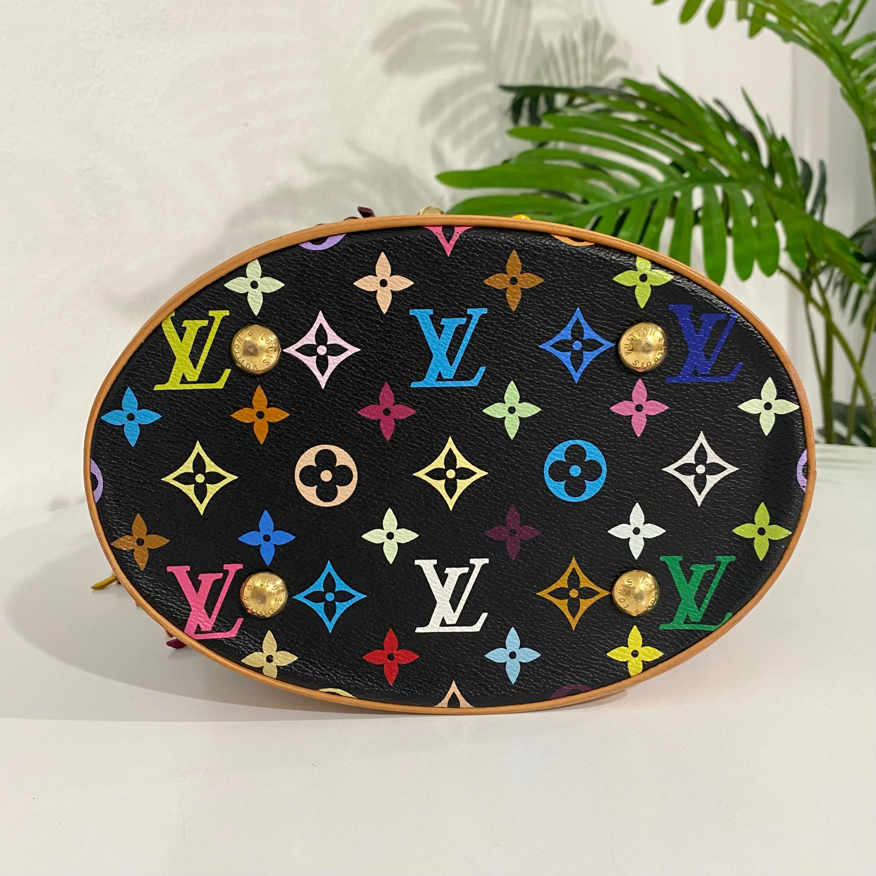 Louis Vuitton Black Multicolore Bucket Bag & Pouch