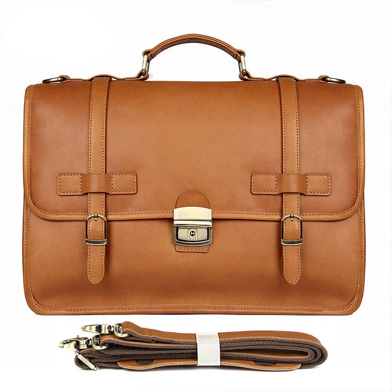 Luxury Genuine Cowhide Leather Business Briefcase 7397