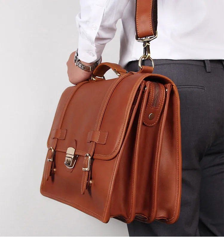 Luxury Genuine Cowhide Leather Business Briefcase 7397