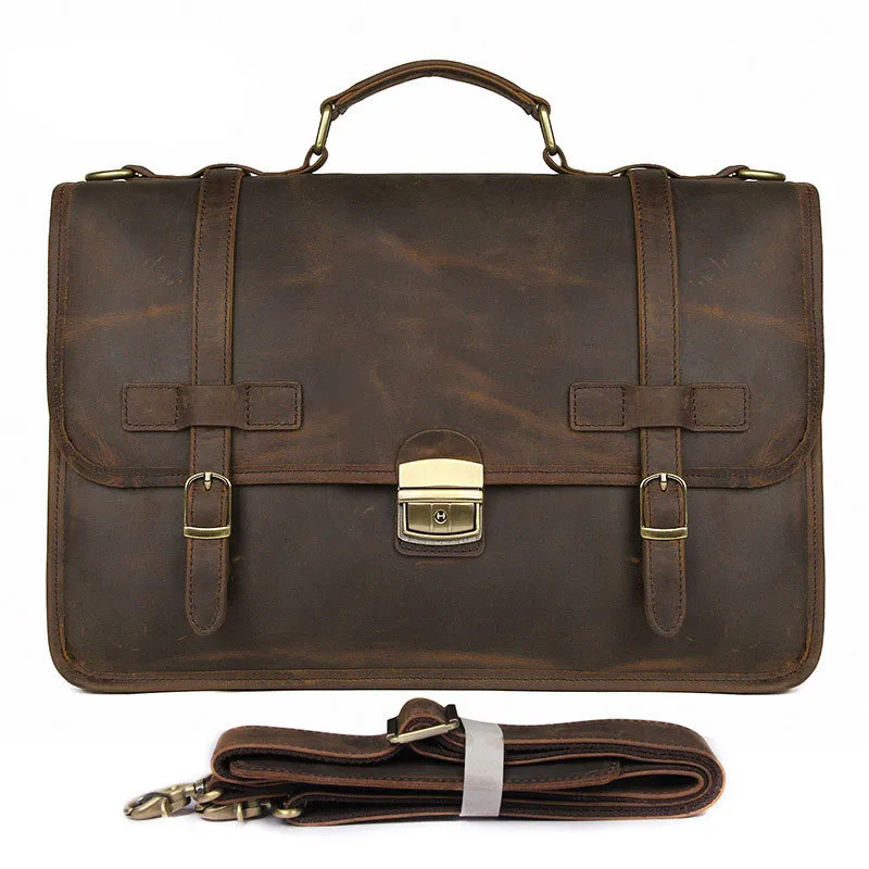 Luxury Genuine Cowhide Leather Business Briefcase 7397