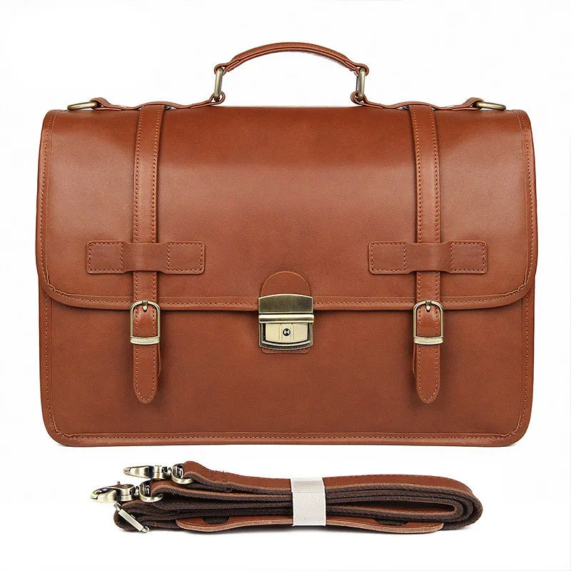 Luxury Genuine Cowhide Leather Business Briefcase 7397