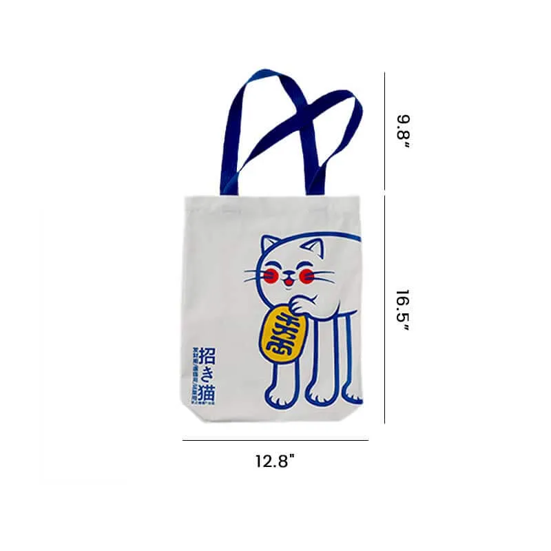 Maneki Neko Canvas Tote Bag