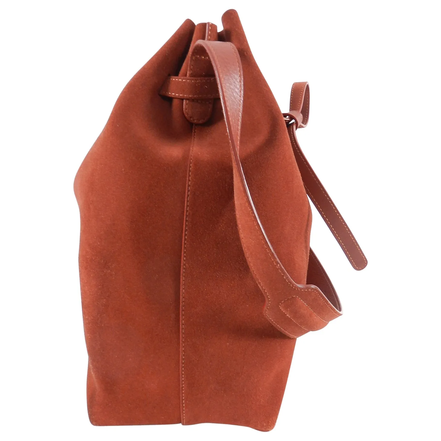 Mansur Gavriel Rust Suede Large Bucket Bag