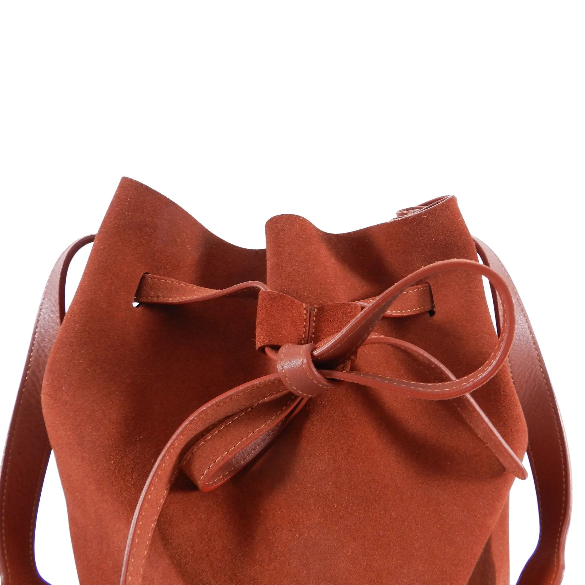 Mansur Gavriel Rust Suede Large Bucket Bag