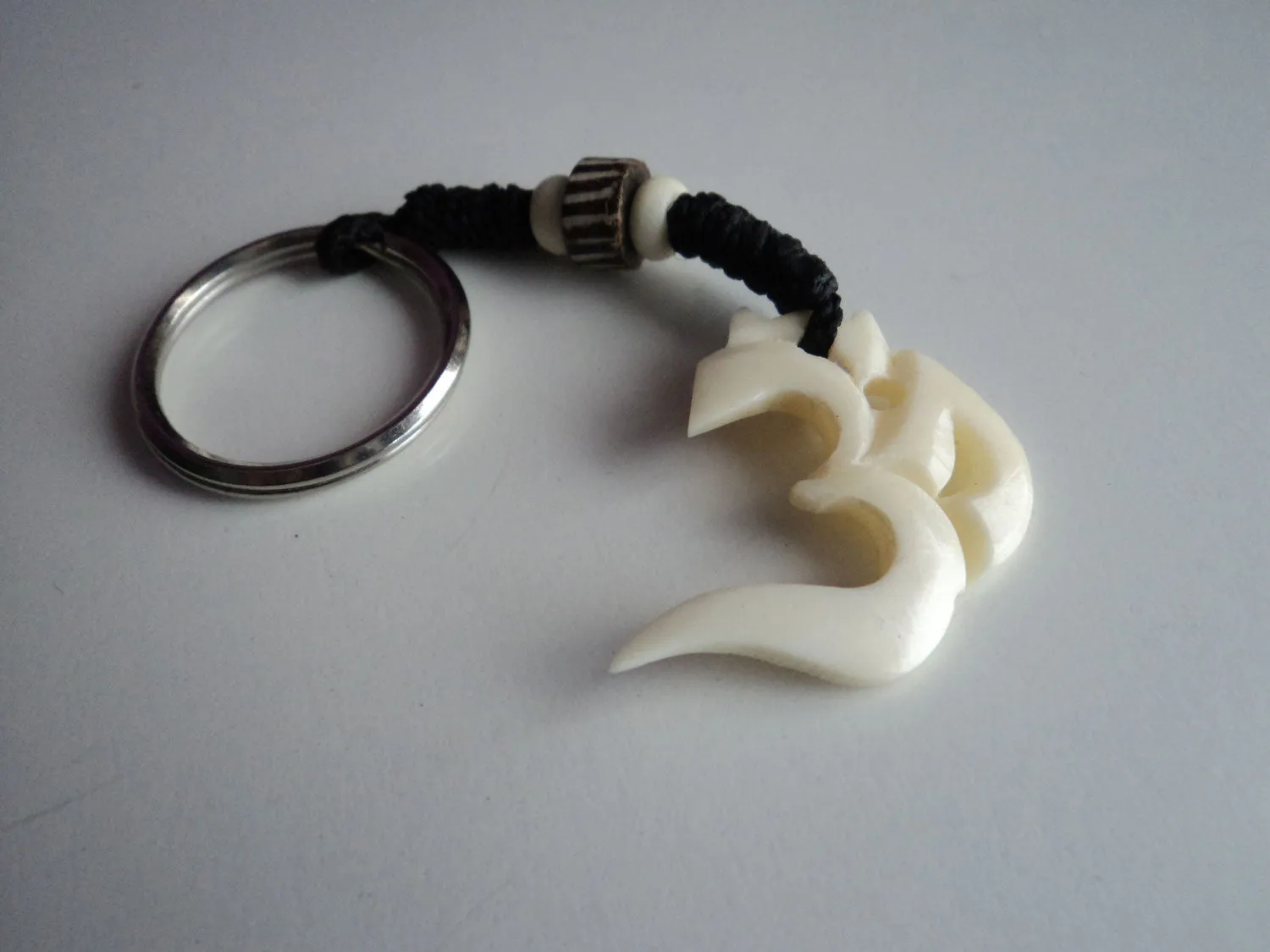 Mantra Om Bone Keychain