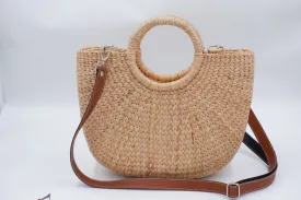 Medium Straw Weave Handbag with Detachable Strap