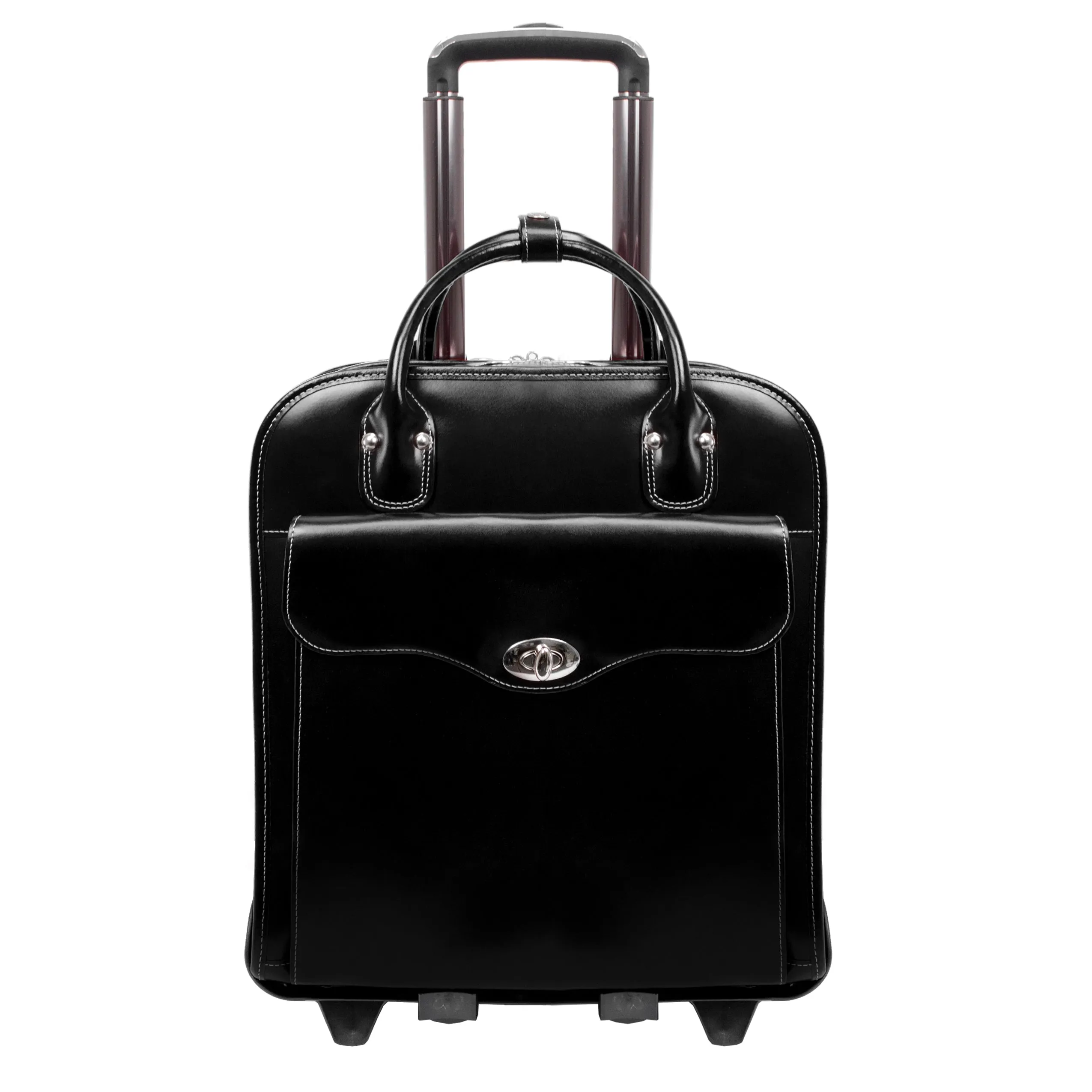 MELROSE | 15” Leather Vertical Detachable-Wheeled Laptop Case