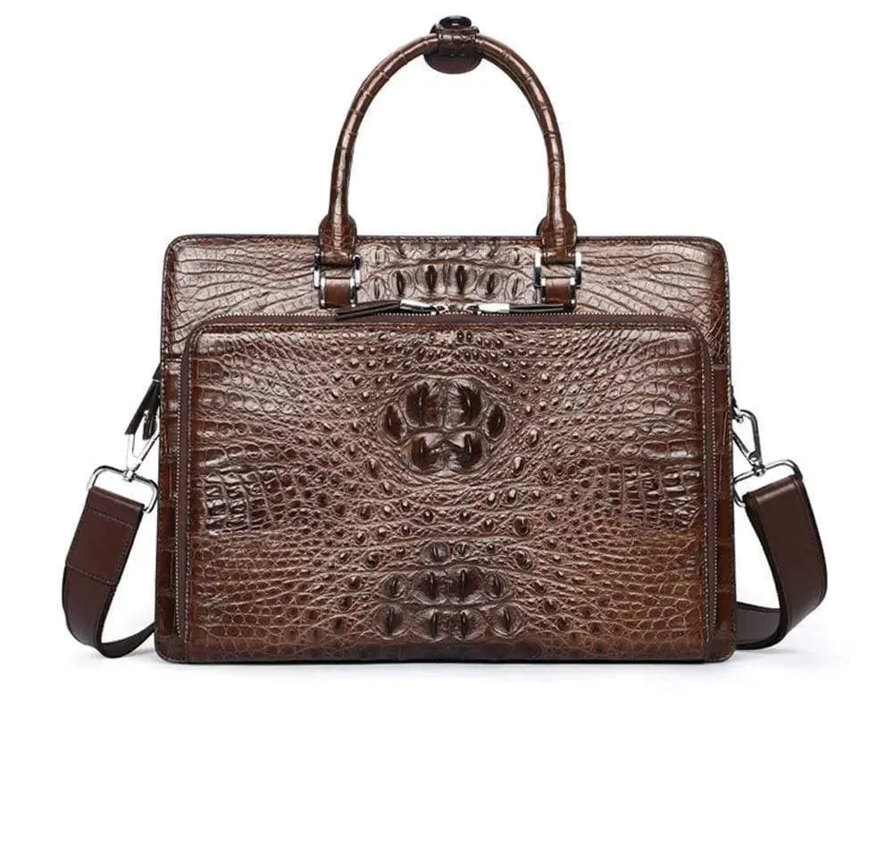 Men's Crocodile Leather  Briefcase ,Crocodile Shoulder Bag ,Cross body,Laptop ,Messenger Bag