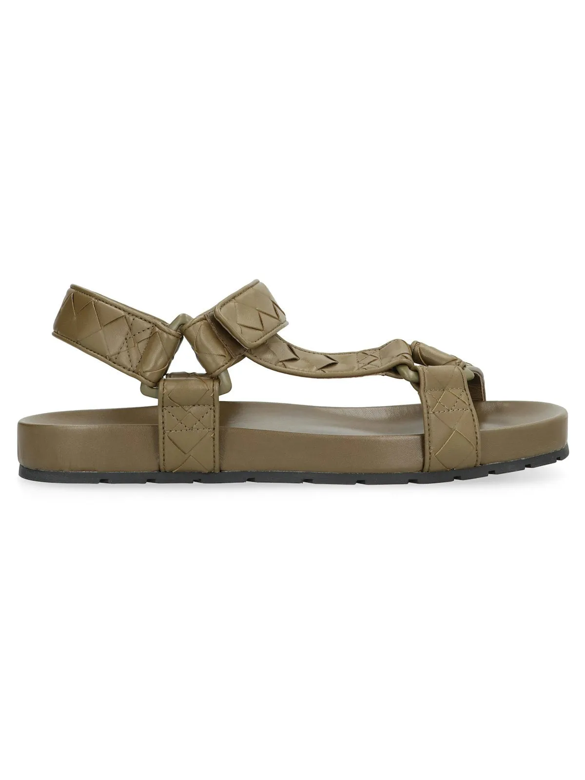 Men's Trip Leather Sandals in Green | Size 40 | 775305V3HB0 Color 2844