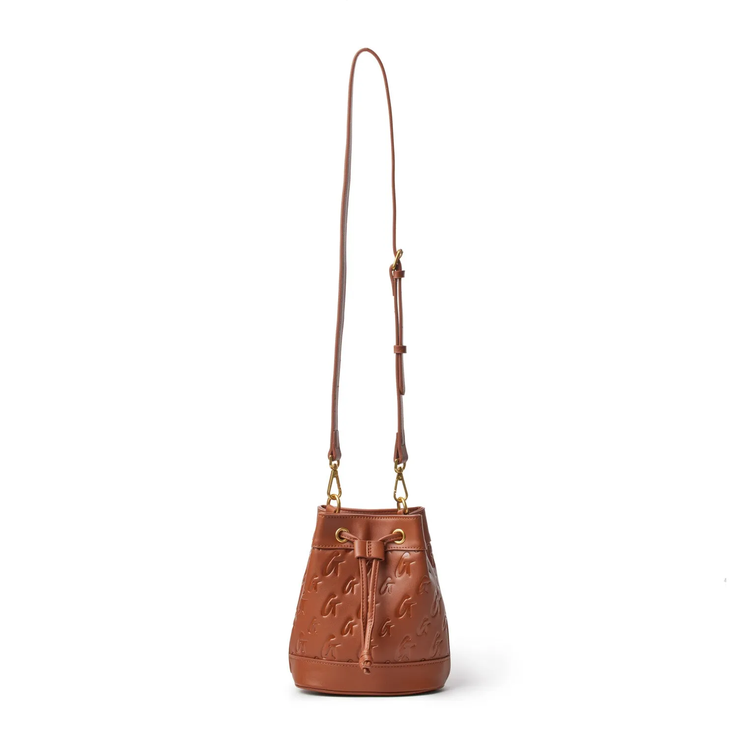 MINI MONOGRAM BUCKET BAG - BROWN