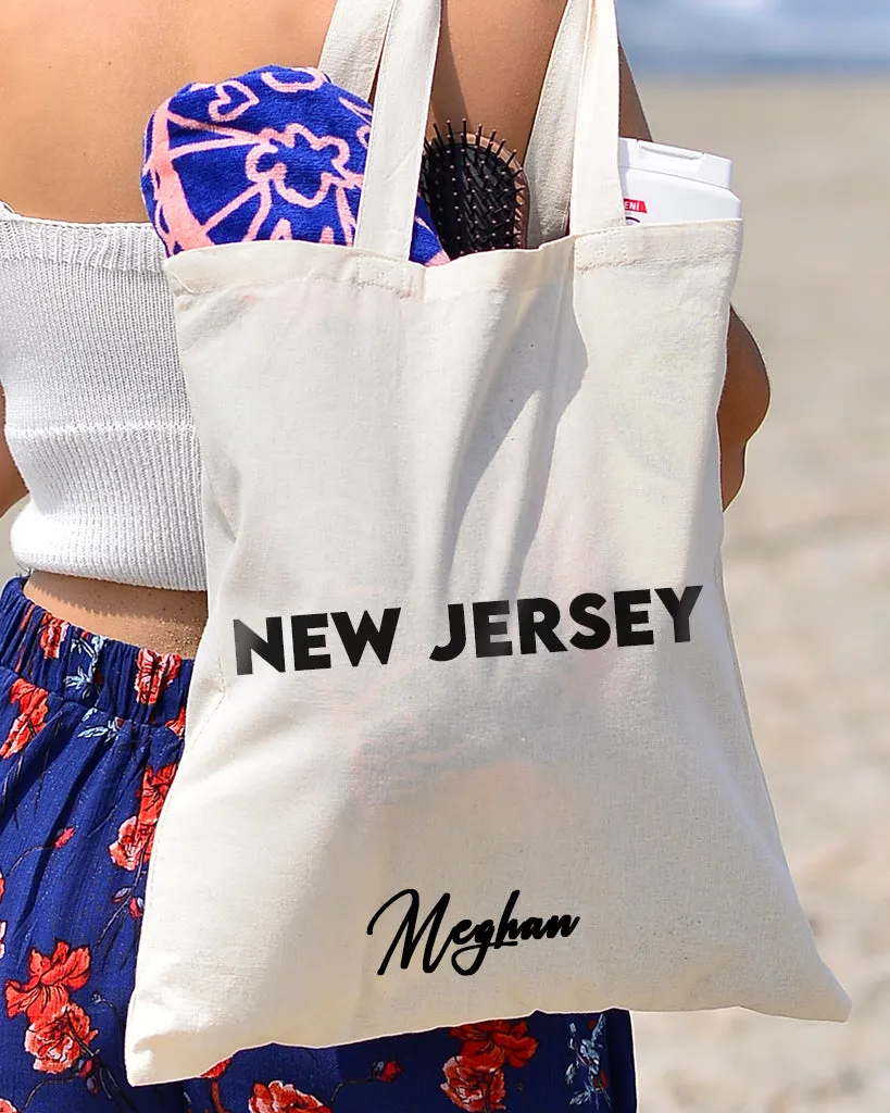 New Jersey Tote Bag - State Tote Bags