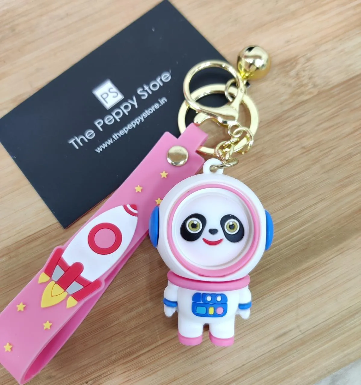 Panda Keychains With Bagcharm and Strap (Select From Drop Down Menu)