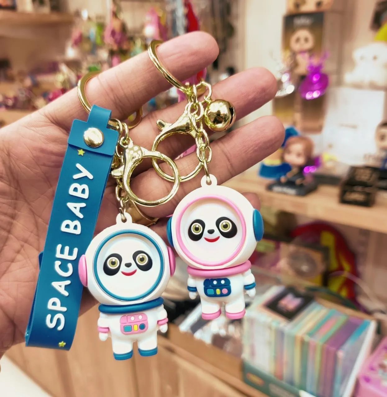 Panda Keychains With Bagcharm and Strap (Select From Drop Down Menu)