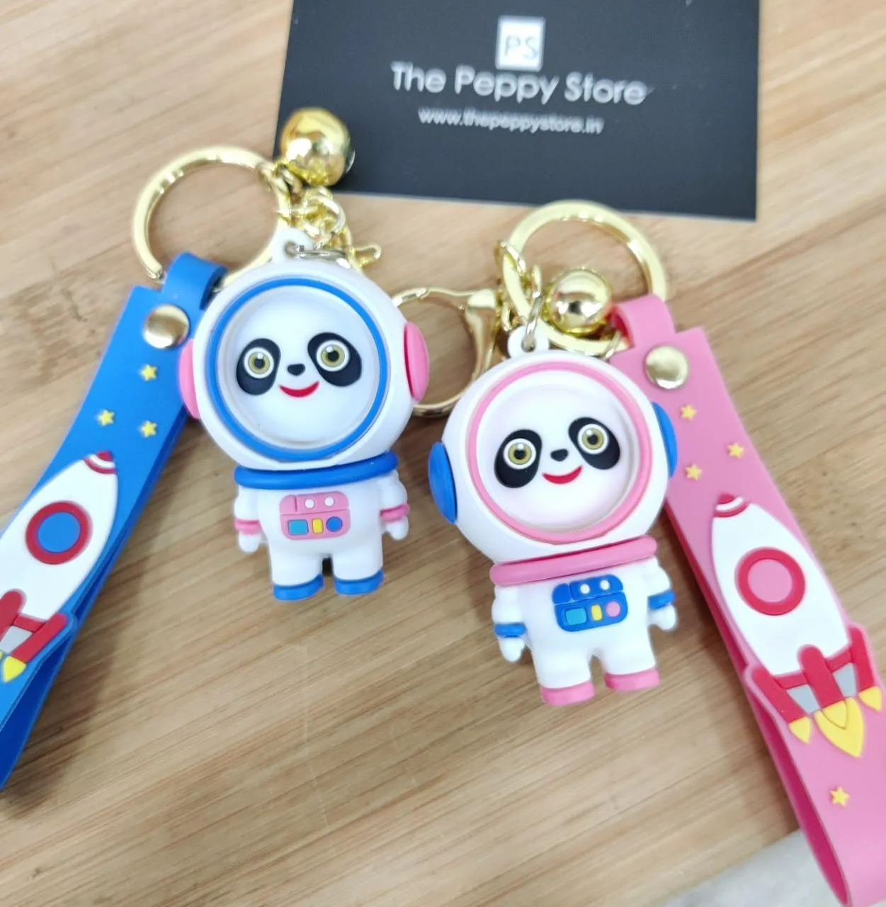 Panda Keychains With Bagcharm and Strap (Select From Drop Down Menu)