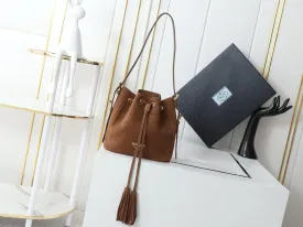 PD334 Small Suede Leather Bucket Bag / HIGHEST QUALITY VERSION / 8.2x8.2x4.7inch