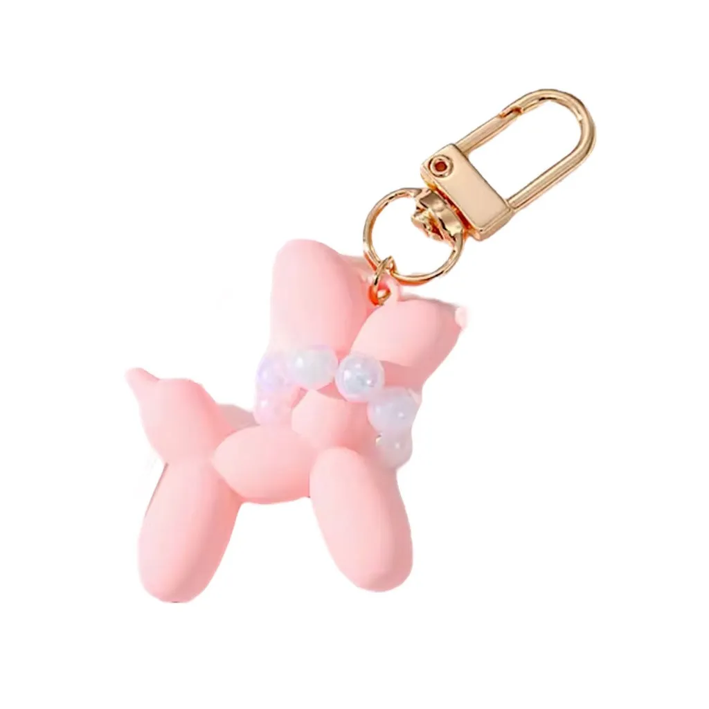 Pearl Balloon Dog Keychain