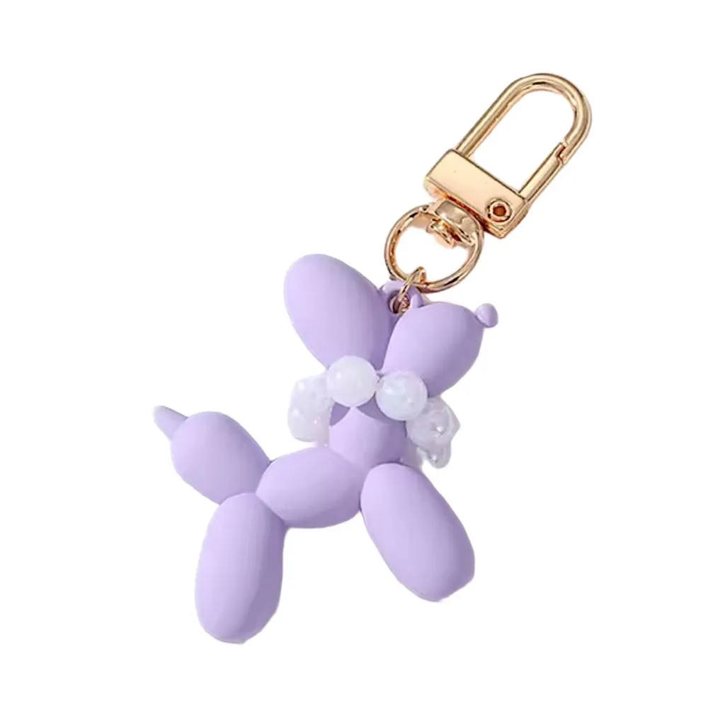 Pearl Balloon Dog Keychain