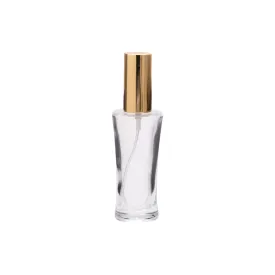 Perfume Glass Bottle Conical 30ml with Pump Lux Metallic Gold Overcap SW280-030