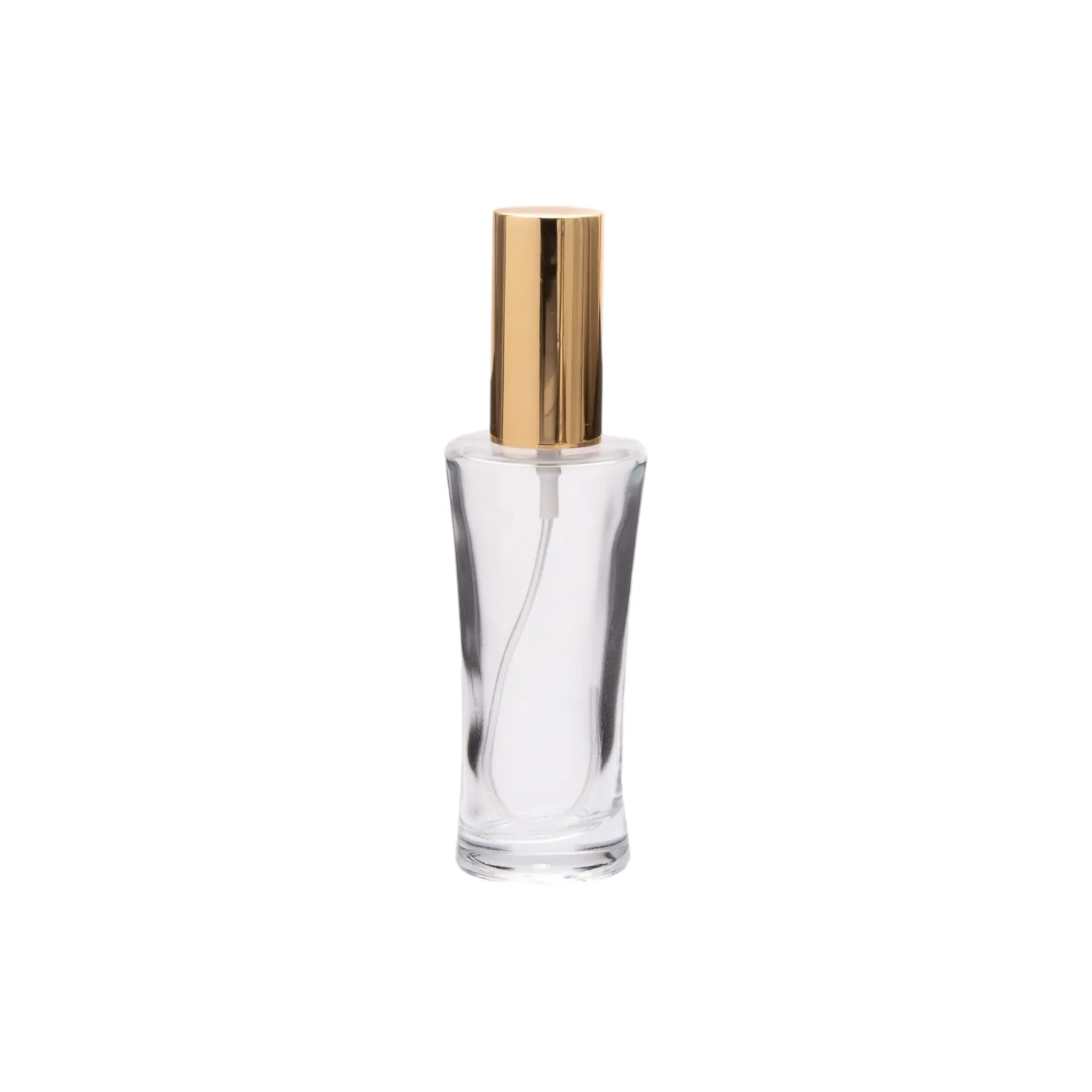 Perfume Glass Bottle Conical 30ml with Pump Lux Metallic Gold Overcap SW280-030