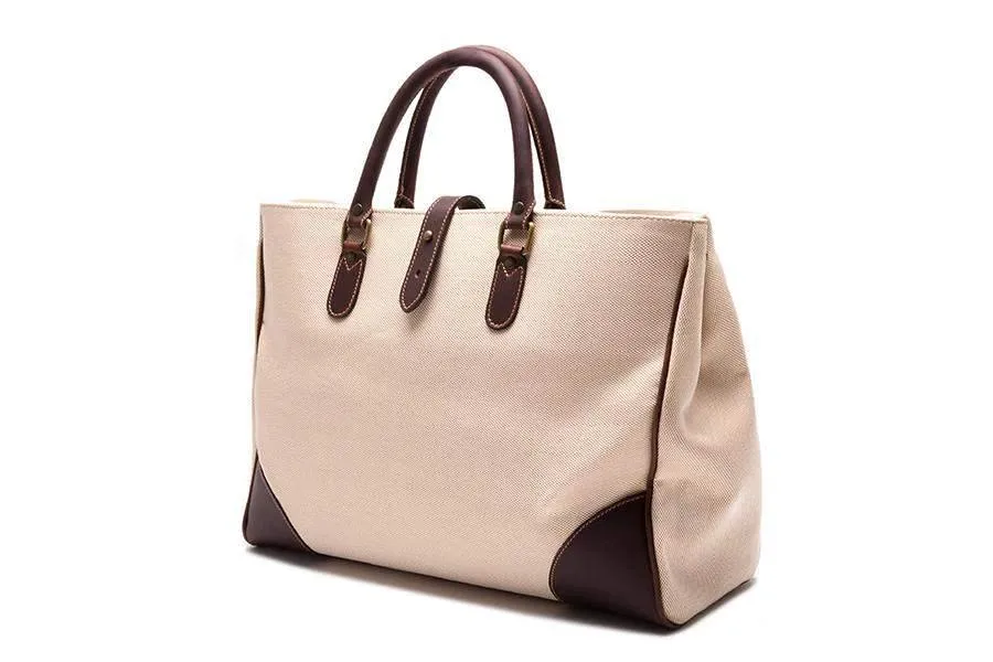 Piccadilly Canvas Tote - Ivory