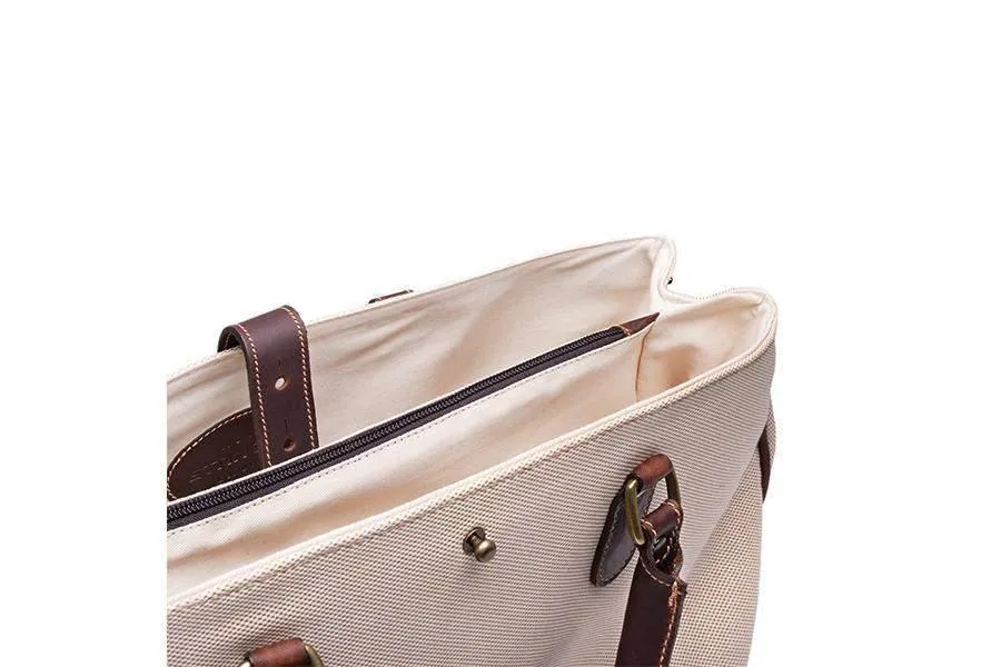 Piccadilly Canvas Tote - Ivory