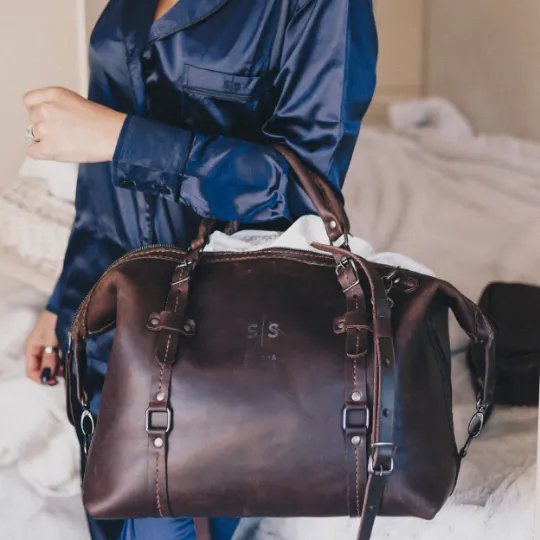 Premium Leather Duffle Bag 2.1  Chocolate Weekender