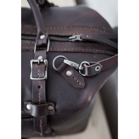 Premium Leather Duffle Bag 2.1  Chocolate Weekender