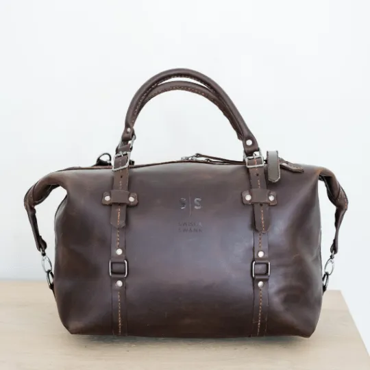 Premium Leather Duffle Bag 2.1  Chocolate Weekender