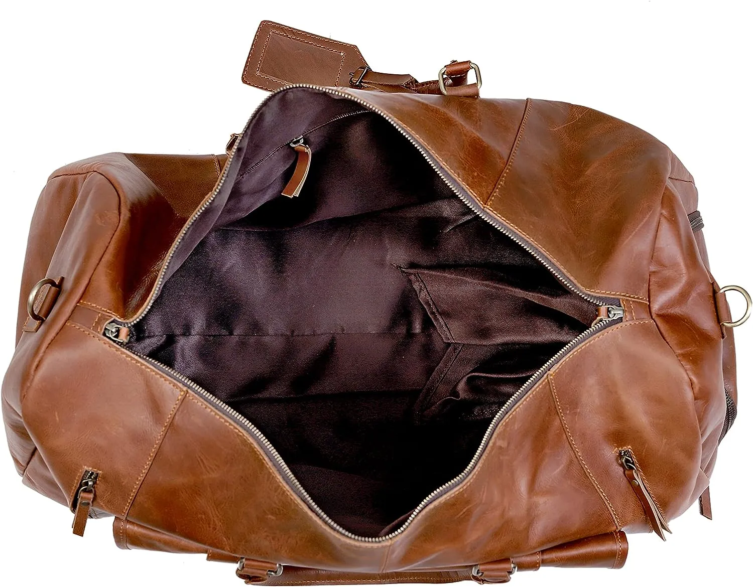 Premium Leather Travel Duffel Bag: Your Stylish Weekend and Flight Companion in Light Brown - Vintage leather bag - Vintage look