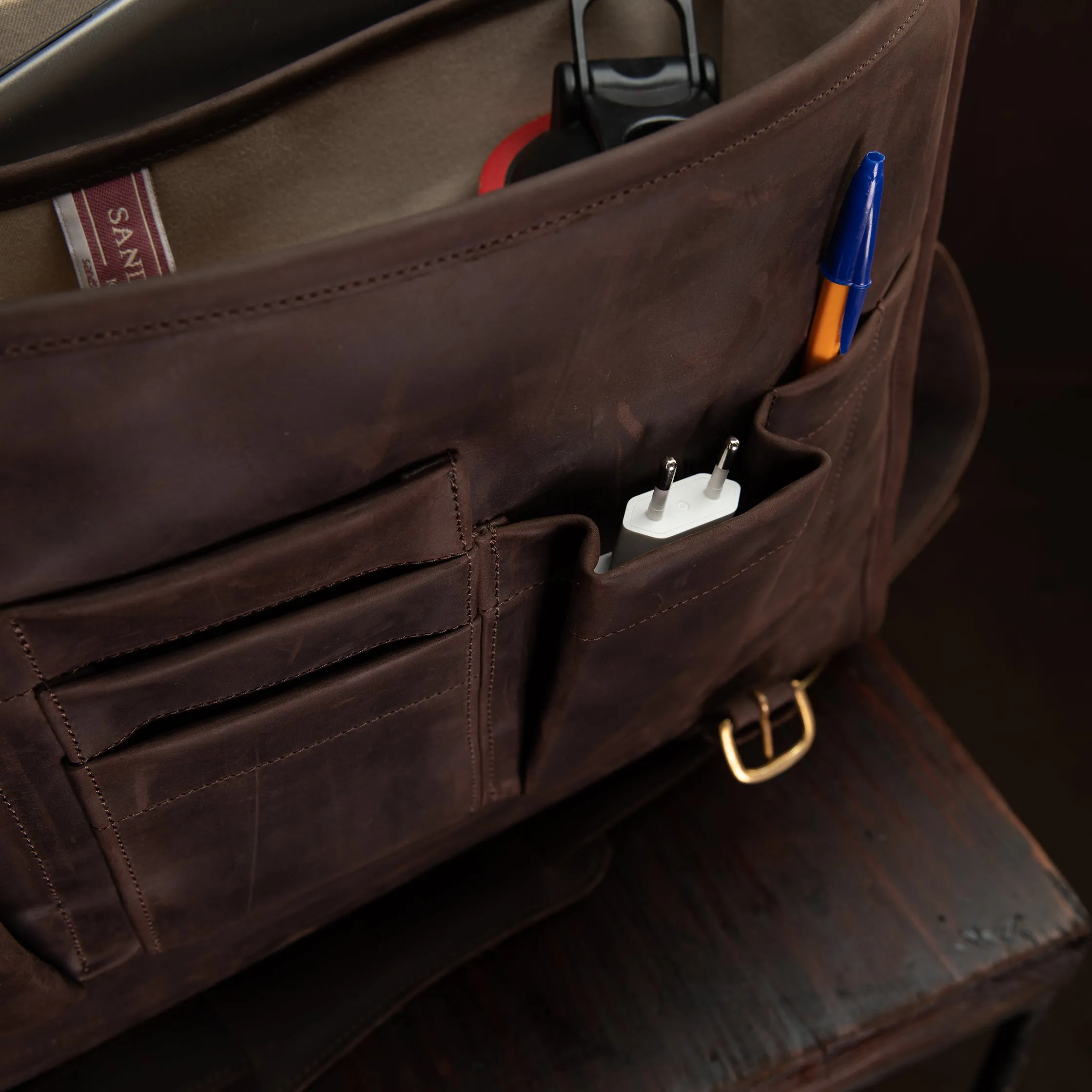 Pull Up Leather Executive Briefcase